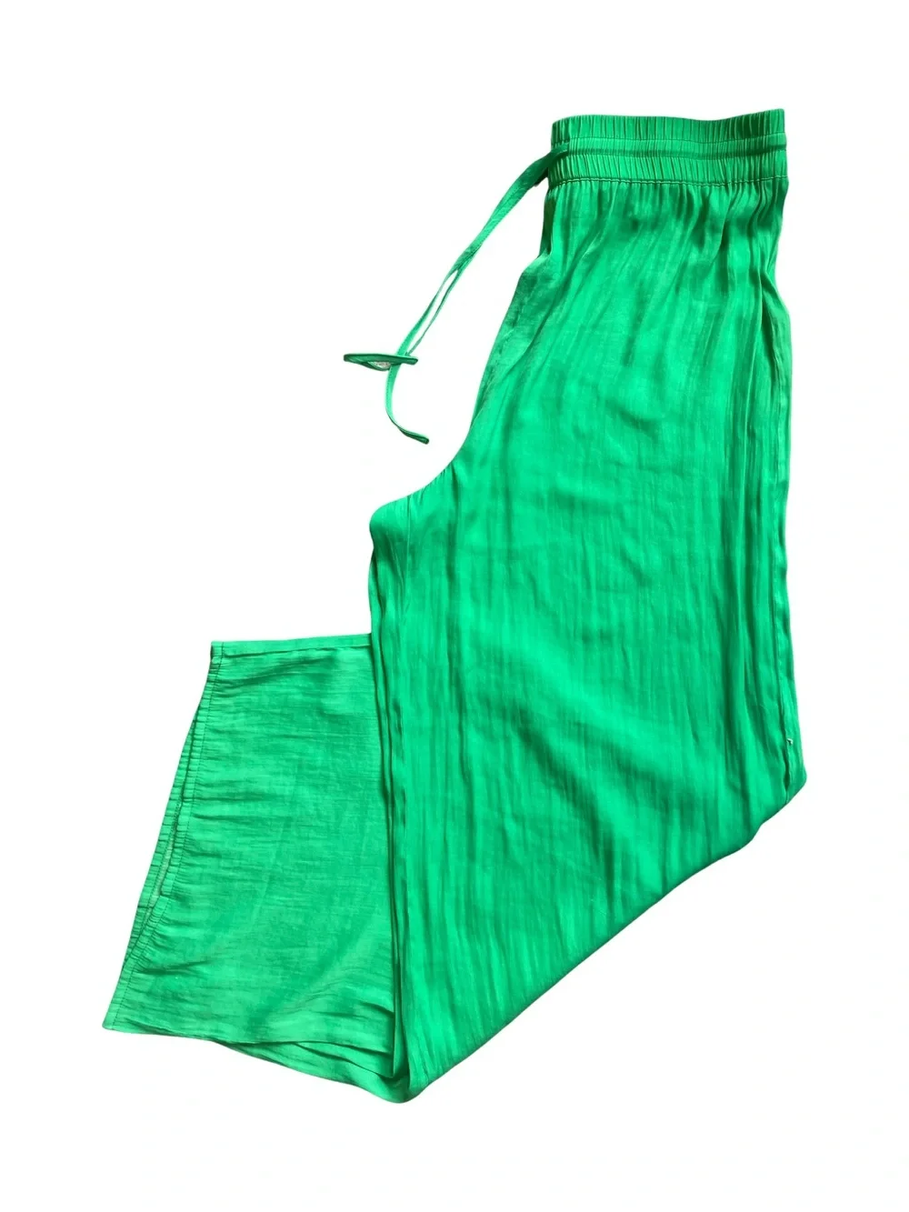 Maison d’ Amelie Wide-Leg Drawstring Pants in Green - Women's Comfort Style - Picture 2 of 5